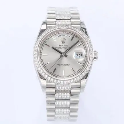 EW Factorytop-tier replicaRolexsuper watch men's gray plate steel braceletDatejust series automatic movement watch clasp picture