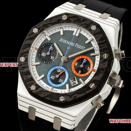 top-tier watch Diw factory Royal Oak Audemars Piguet gray plate chronograph mechanical front live photo