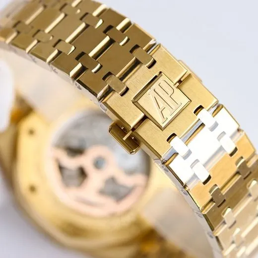 Audemars Piguettop-tier watch men's blue dial gold steel braceletRoyal Oak26574ST series mechanical watch detail shots