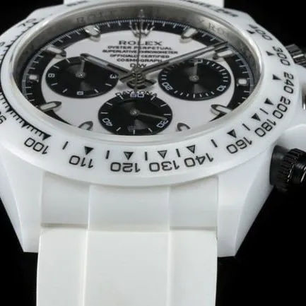 TW factory top-tier replicaRolex watch Daytona series fully automatic movementblack dial white rubber strapdetail shots