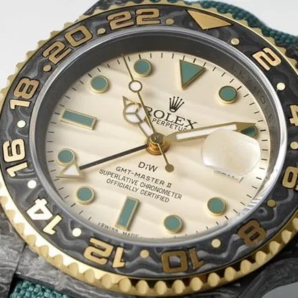 top-tierRolex watch GMT-Master type men's white dial green strap full automatic movement watch front view