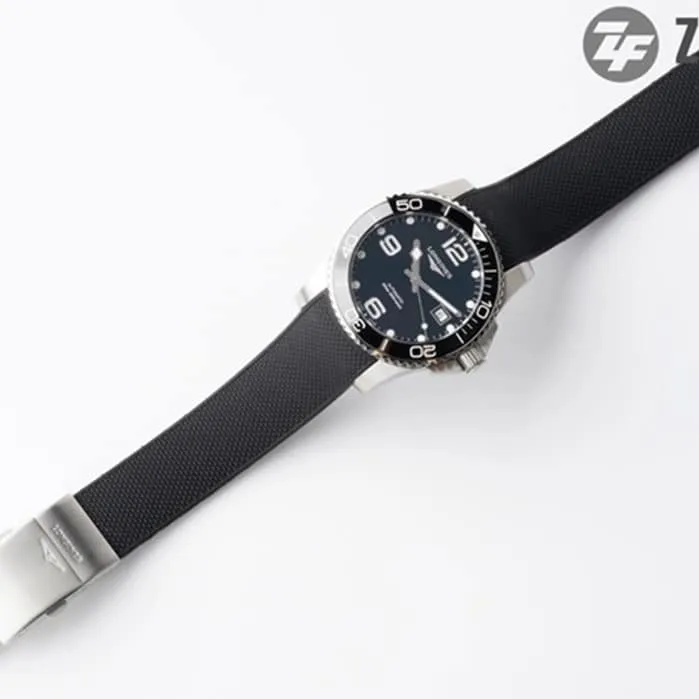 top-tier watch Longines men's black dial Concas series leather strap watch front view