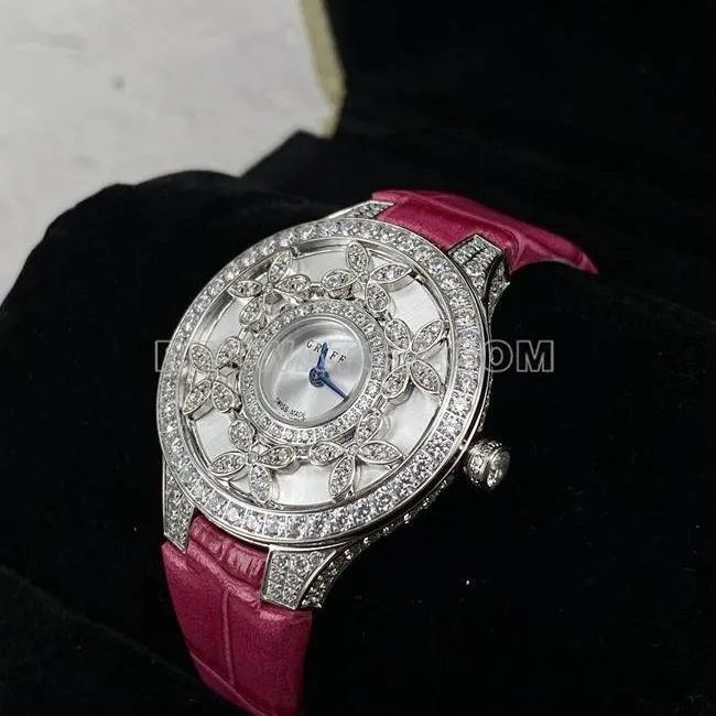 top-tier watch Graf VCA factory sapphire crystaldiamond33mmquartz movementfront live photo