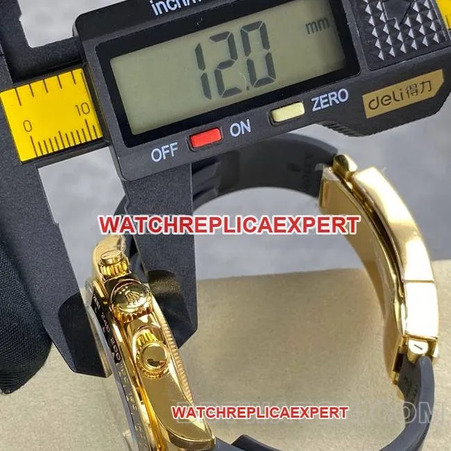 Watch: Daytona from UFO Factory—Rolex Gold Case with Meteorite Dial, 4131 Mechanical Movement—Side View Photos