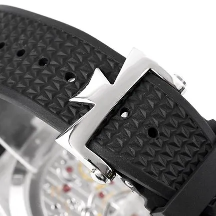 8F factory top-tier watch Vacheron Constantin men's white dialrubber strap tourbillon mechanical watch front view