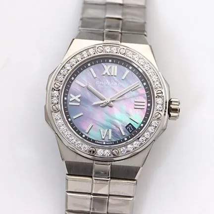 top-tier replicaChopard super A watch men's blue dialautomatic movementsteel braceletALPINE EAGLE series watch side view