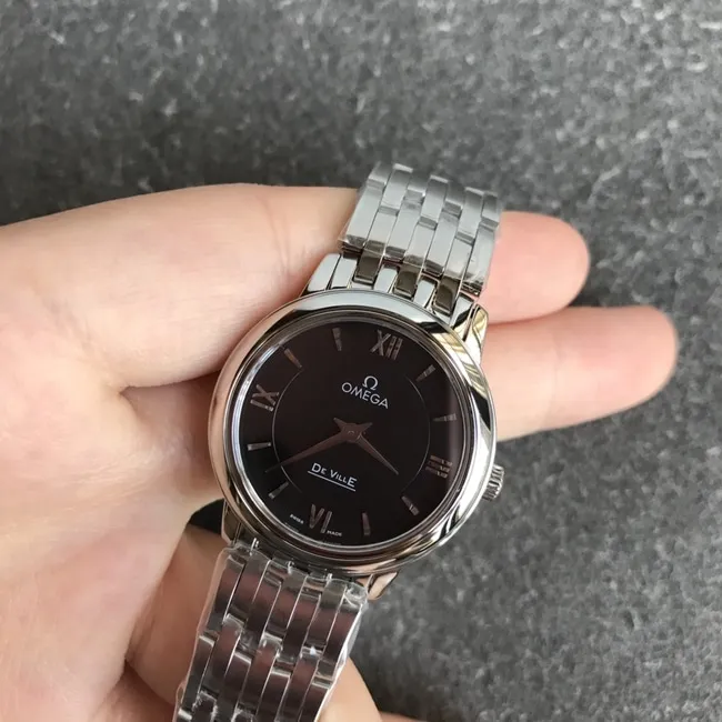 DK factory top-tier replicaOmega1:1 watch women's black dialsteel bracelet new natural real diamond quartz butterfly series watch side view