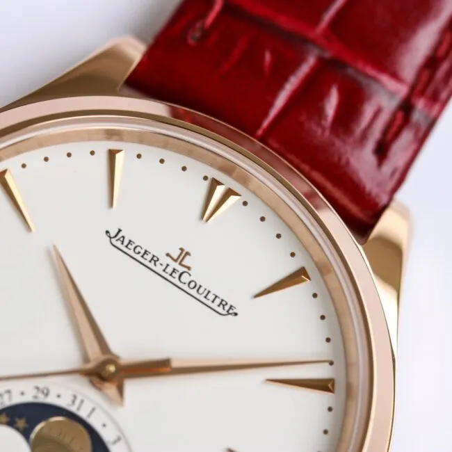 top-tier replicaGF FactoryJaeger-LeCoultre ultra-thin master series moon phase36mm stainless steelcase watch side view