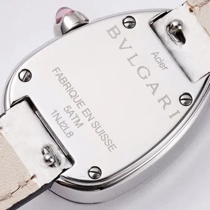 BV factory top-tier watch BvlgariquartzSerpenti series women's white dialleather strap watch back cover picture