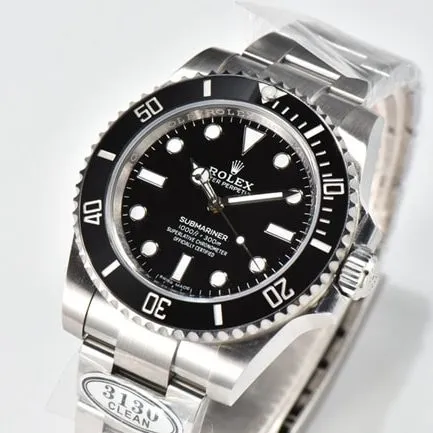 CLEAN Factory Top Rolex watch Men's Black Dial Steel Band V4 Latest Version Mechanical Watch Side View