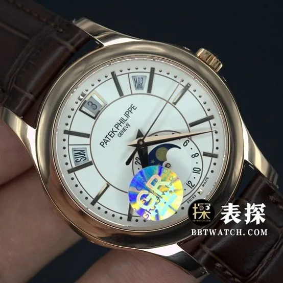 GR factory Patek Philippe complex function timepiece watch men's white dialleather strap model pictures and prices side live photo