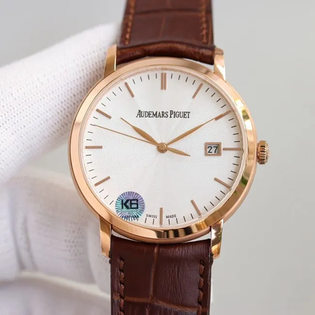 top-tier replicaAudemars PiguetJULES AUDEMARS series three-hand rose gold color steel case front view