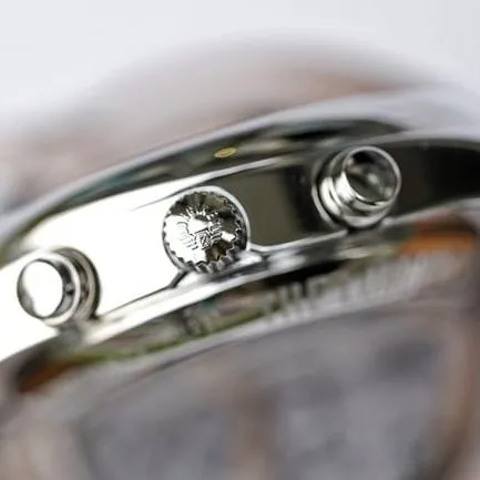 KL factory top-tier watch Longines men's white dial black belt famous craftsman moon phase series automatic movementleather strap watch front view