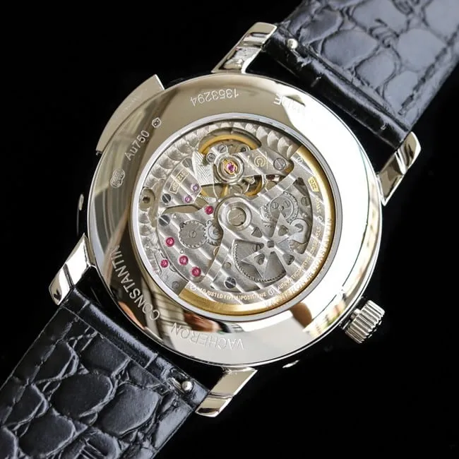 Vacheron Constantintop-tier watch men's white dial black belt Loft Craftsman series leather strap watch front view