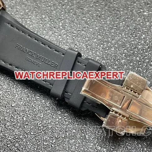 watch Frank Muller ABF factory V45black dial gold case leather braceletclasplive photos
