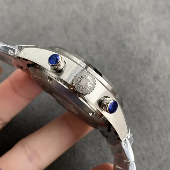 top-tier watch Longines men's blue dial pioneer side view