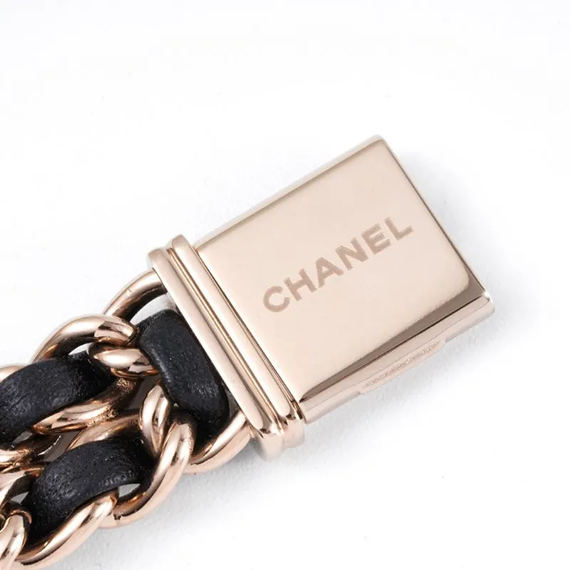 Chanelladies' watchreplicaPremiere series quartz watch rose goldblack dial side view