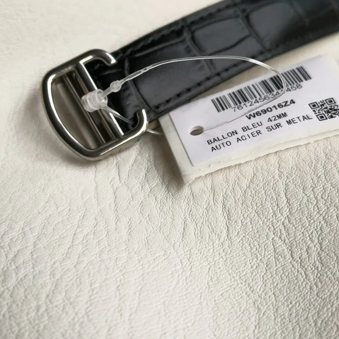 top-tier watch Cartier men's white dial blue balloon series leather strap watch front view