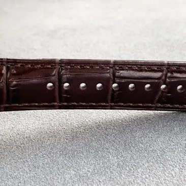 top-tier watch Patek Philippe men's pink plate brown belt super complex function series leather strap watch side view
