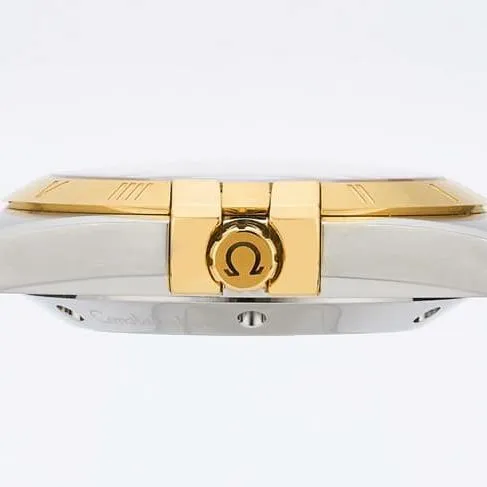 TW factory Omegatop-tier watch Constellation series men's gold plate brown band watch side view