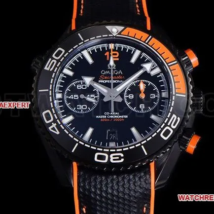 collectible watch SeamasterN1 factory Omega600m black dial rubber braceletfront live photo