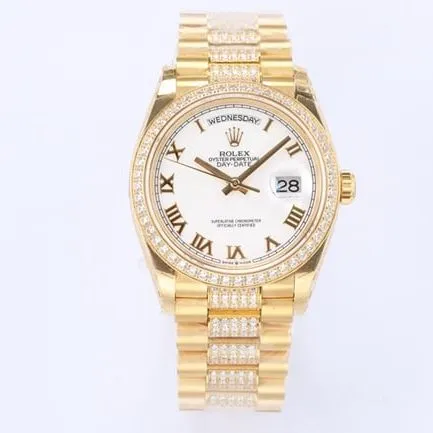 EW Factorytop-tier watch Rolex men's white dial2021 new mechanical day displayDatejust watch clasp picture