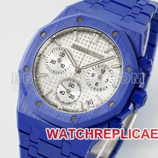 Audemars Piguet collectible watch APS factory Royal Oak silver white dial mechanical blue steel bracelet model 26240braceletlive photos