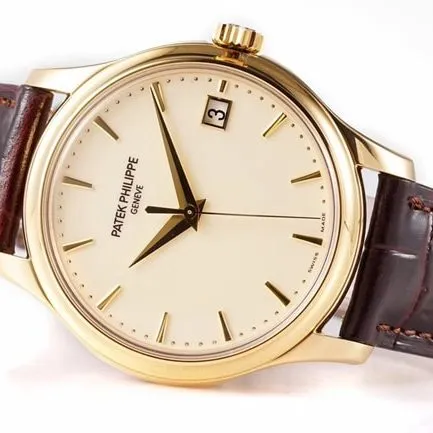 ZF Factorytop-tier watch Patek Philippe there white dial brown belt classic series leather strap mechanical watch front view