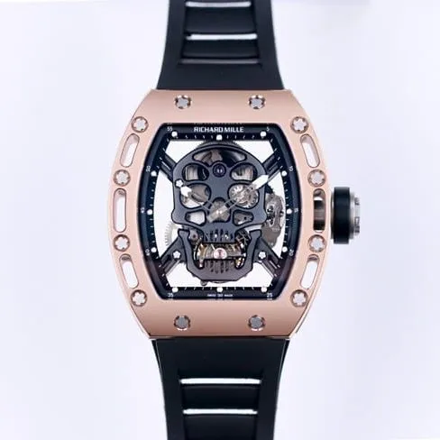 JB factory Richard Milletop-tier watch genuine tourbillon men's black dialrubber strapautomatic movement watch detail shots