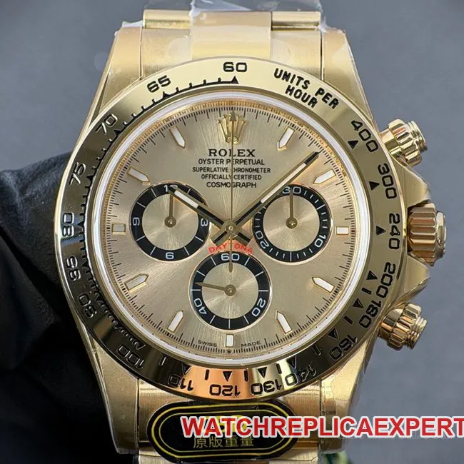CBD factory 1:1replica watch DaytonaRolex gold plate gold steel bracelet4131side live photo
