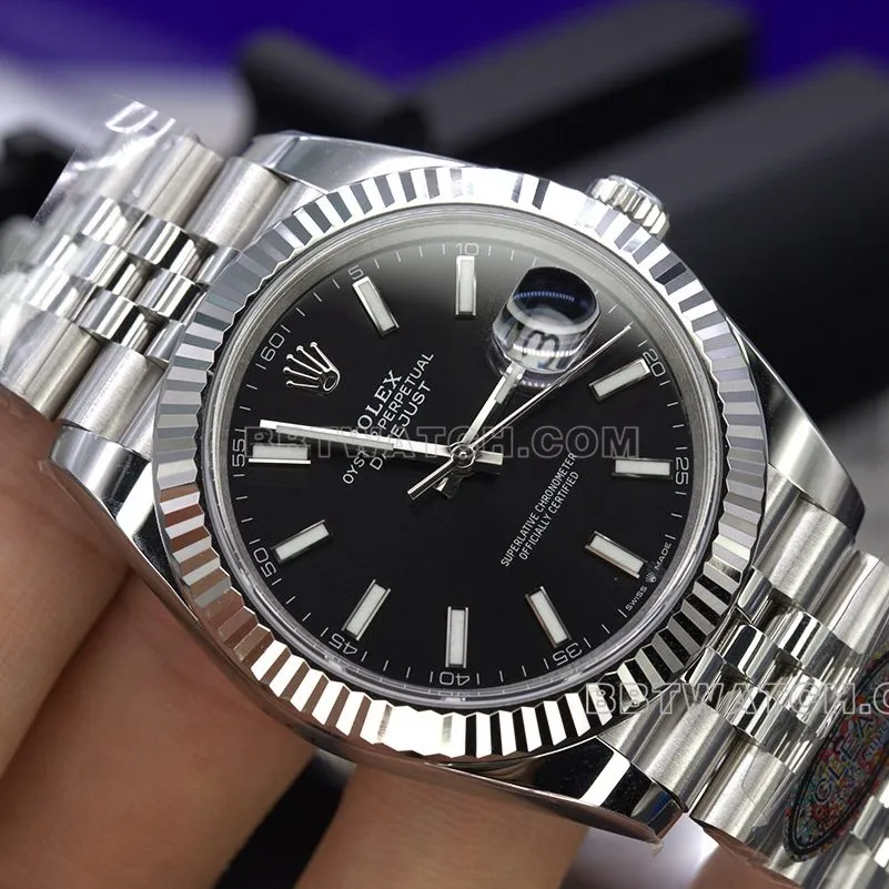 Rolex watch C factory log 41black dial3235movement back
