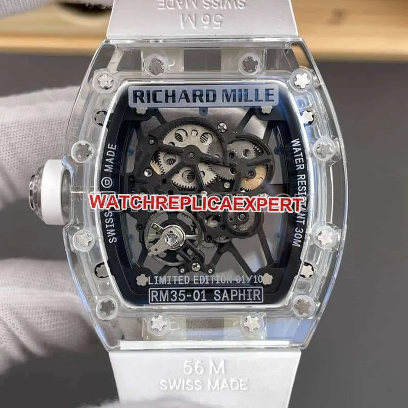 RM factory Richard Mille men's 1:1super transparent crystal RM35-01side live photo