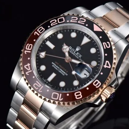 top-tier replicaVRolex indirect black dialGMT-MasterGMT full series watch front view