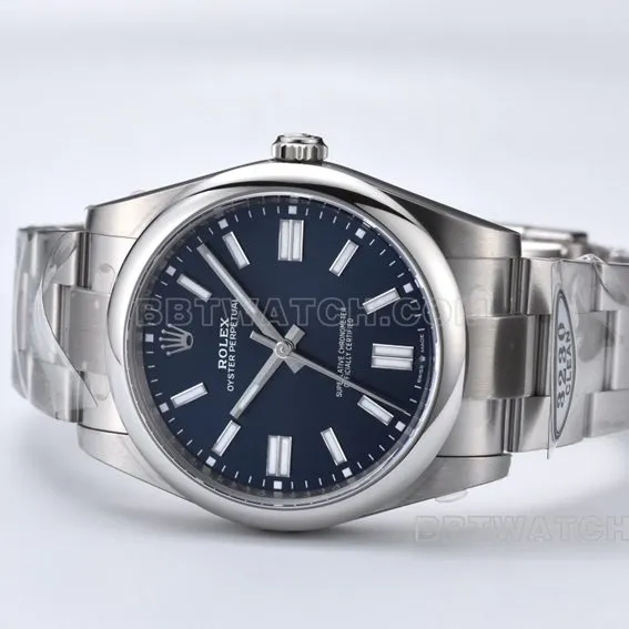 Factory C Rolex Oyster Perpetual 1:1top-tier replica41mmblue dialm124300-0003front live photo