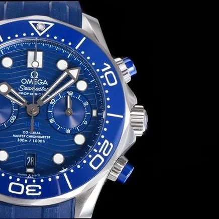 OM FactoryOmegatop-tier watch new Seamaster 300m men's blue dial blue rubber strapchronograph watch clasp picture