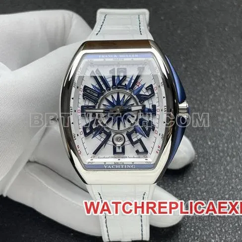 1:1replica watch V45 Franck Muller ABF factory white dial white leather braceletbraceletlive photos