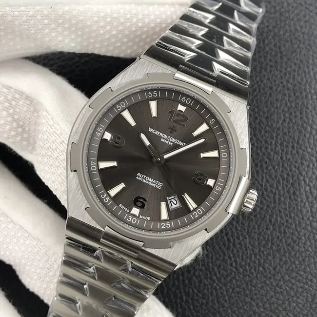 8F factory top-tier watch Vacheron Constantin men's black dialsteel bracelet automatic movement watch clasp picture