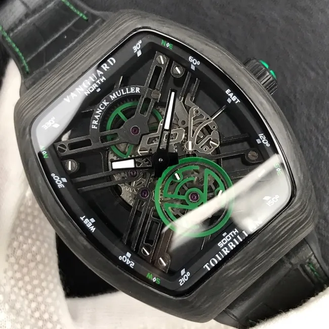 Frank Muller top-tier watch men's black dial black belt fully automatic movementleather strap watch leather strap picture