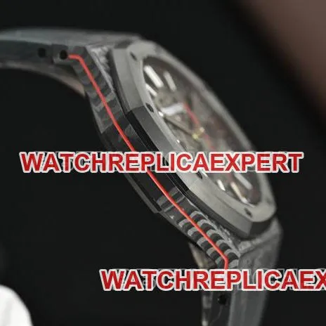 top-tier watch Royal OakDiW factory Audemars Piguet carbon fiber red needle 15500side live photo