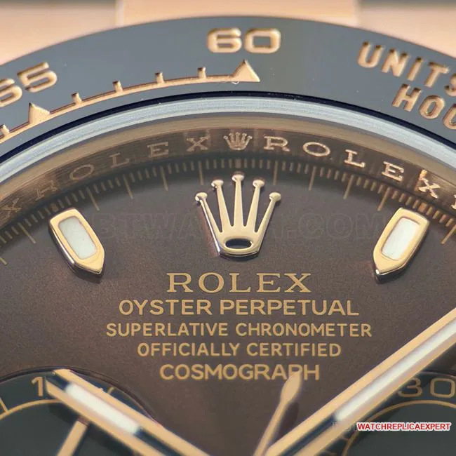 collectible watch CBD factory DaytonaRolexrose gold chocolate disc 4130caseback live photo
