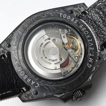 Top Rolex imitation black plate carbon fiber automatic mechanical men's watch side view