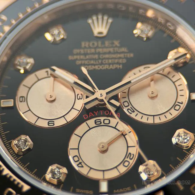 CBD factory Rolex collectible watch Daytonarose gold case black dial4131side live photo