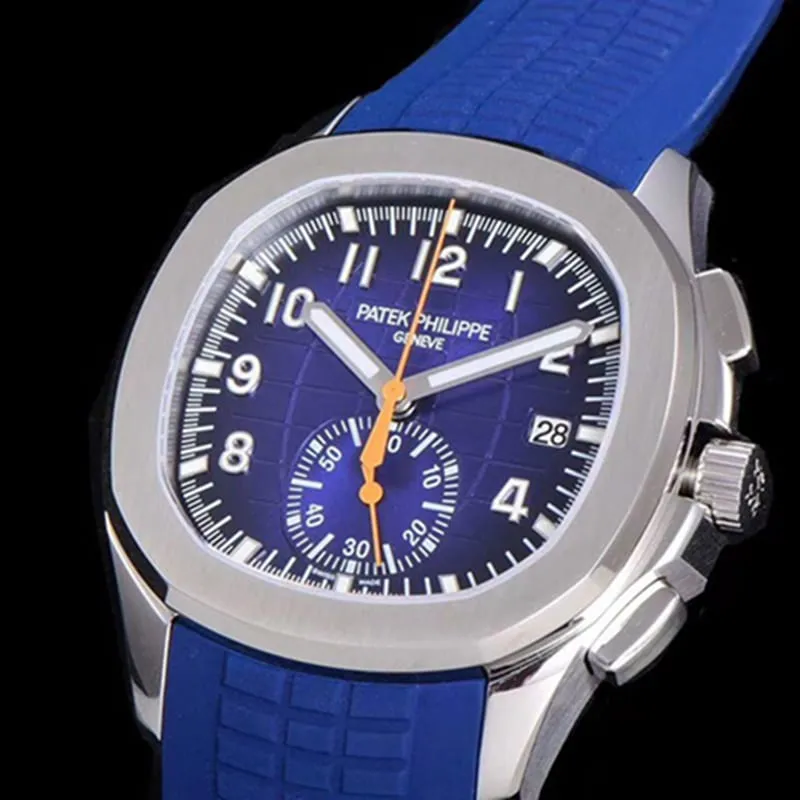 top-tier watch new Patek Philippe men's blue dial fashion grenade chronograph watch bracelet picture