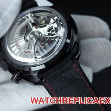 top-tier watch OmegaOM Speedmaster Dark Side of the Moon ceramic material 9300chronographmovement men's black dial nylon strap super cool watch side view