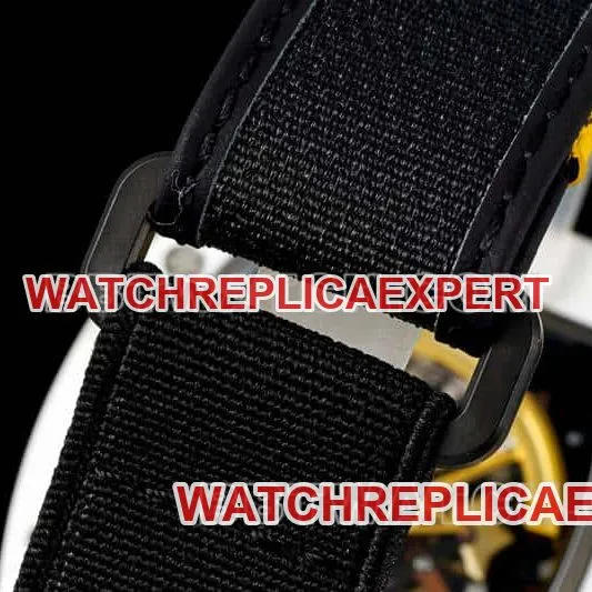 Richard Mille men's top-tier 1:1super smiley tourbillon white shell yellow leather strap model RM 88side live photo