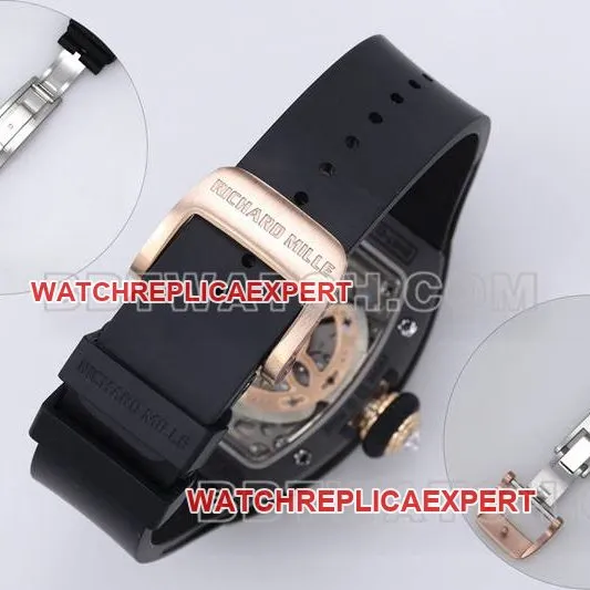 Richard Mille collectible watch ZF Factory black ceramic red plate diamond mechanical watch RM07-1side live photo