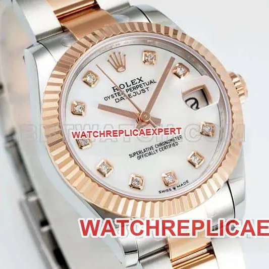 ARF factory Rolex Logbook one to one super A high imitation mother-of-pearl disk 31mm intermediate gold three-compartment links 278271 front actual photo