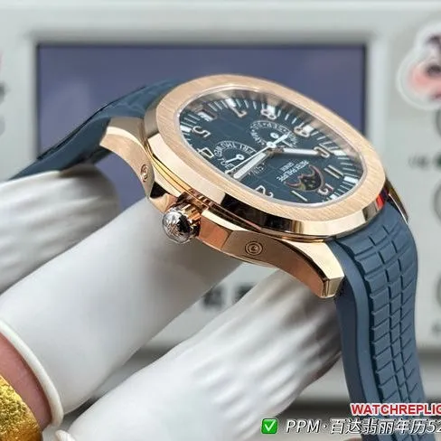 PPM factory top-tier watch Patek PhilippeAquanautblue dial5261side live photo