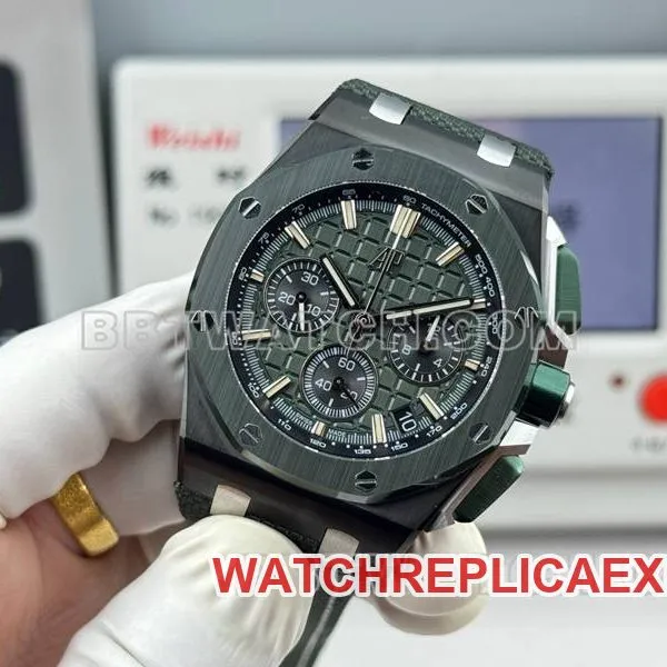 Audemars Piguet watch LS factory Royal Oak offshore type 43MM green dialchronograph mechanical rubber model 26420side live photo