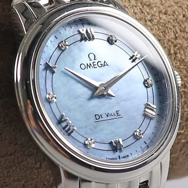 Omegasuper Diefei ladies' watchquartz series watch 27.4mmblue dialdetail shots